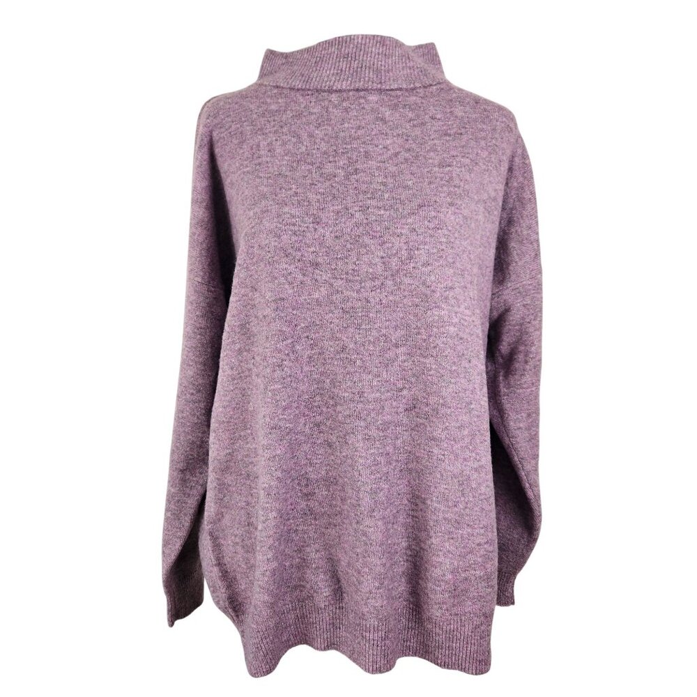 A New Day Womens Lavender Mock Neck Sweater Size Small Soft Knit Cozy Casual